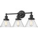 Eyden 3 Light 25.88 inch Matte Black Vanity Light Wall Light